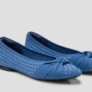 VIVAIA Bibi flats Denim Blue knotted bow slip-on comfort shoes 41 US 9.5 women’s